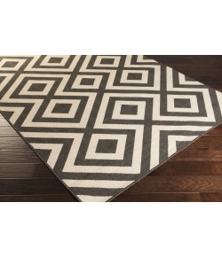 Surya Alfresco ALF9639 Black Cream Area Rug 5 ft. 3 in. X 7 ft. 7 in. Rectangle