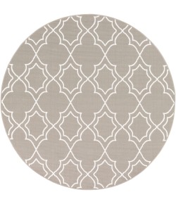 Livabliss Alfresco ALF9651 Taupe White Area Rug 5 ft. .3 Round