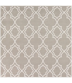 Livabliss Alfresco ALF9651 Taupe White Area Rug 7 ft. 3 in. X 7 ft. 3 in. Square