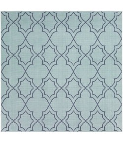 Livabliss Alfresco ALF9652 Pale Blue Navy Area Rug 8 ft. 10 in. X 8 ft. 10 in. Square