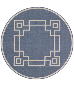 Livabliss Alfresco ALF9654 Charcoal Taupe Area Rug 5 ft. 3 in. Round