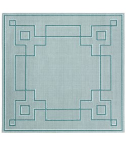 Livabliss Alfresco ALF9655 Pale Blue Teal Area Rug 8 ft. 10 in. X 8 ft. 10 in. Square