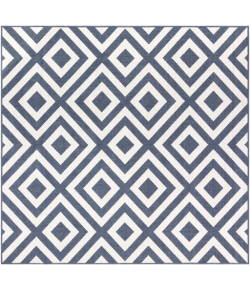 Livabliss Alfresco ALF9657 Charcoal White Area Rug 7 ft. 3 in. Square