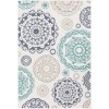 Livabliss Alfresco ALF9665 Teal Charcoal Area Rug 8 ft. 10 in. Square