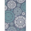Livabliss Alfresco ALF9666 Charcoal Aqua Area Rug 8 ft. 10 in. Square