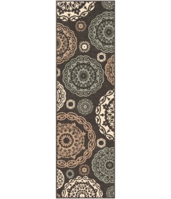 Surya Alfresco ALF9668 Black Sea Foam Area Rug 2 ft. 5 in. X 7 ft. 10 in. Runner