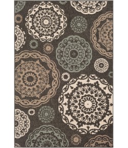 Surya Alfresco ALF9668 Black Sea Foam Area Rug 8 ft. 10 in. Round