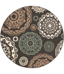 Livabliss Alfresco ALF9668 Black Sea Foam Area Rug 8 ft. 10 in. Round