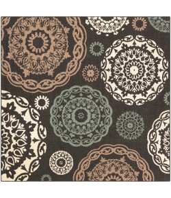 Livabliss Alfresco ALF9668 Black Sea Foam Area Rug 8 ft. 10 in. Square