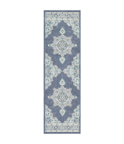 Livabliss Alfresco ALF9670 Charcoal Aqua Area Rug 2 ft. 5 in. X 7 ft. 10 in. Runner