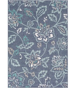 Livabliss Alfresco ALF9673 Charcoal Aqua Area Rug 5 ft. 3 in. Round