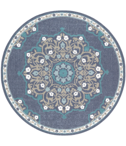 Surya Alfresco ALF9678 Charcoal Taupe Area Rug 5 ft. 3 in. Round