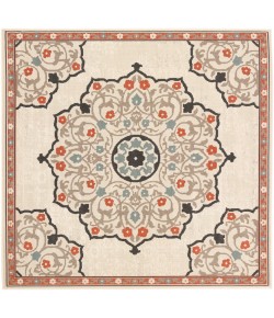 Livabliss Alfresco ALF9679 Rust Brown Area Rug 7 ft. 3 in. X 7 ft. 3 in. Square