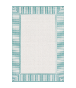 Surya Alfresco ALF9680 Teal White Area Rug 3 ft. 7 in. X 5 ft. 7 in. Rectangle