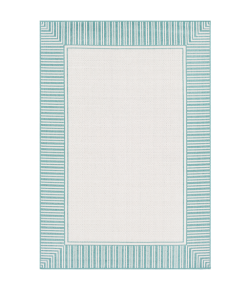 Livabliss Alfresco ALF9680 Teal White Area Rug 5 ft. 11 in. X 8 ft. 10 in. Rectangle