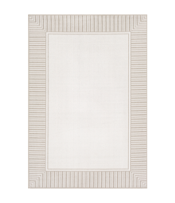 Livabliss Alfresco ALF9681 Taupe White Area Rug 5 ft. 3 in. X 7 ft. 7 in. Rectangle