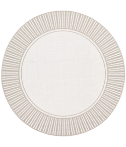 Livabliss Alfresco ALF9681 Taupe White Area Rug 5 ft. 3 in. Round