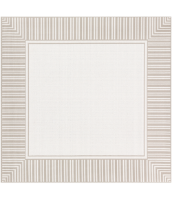 Surya Alfresco ALF9681 Taupe White Area Rug 8 ft. 10 in. Square