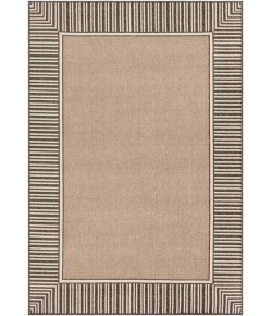 Livabliss Alfresco ALF9684 Camel Black Area Rug 5 ft. 3 in. Round