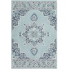 Livabliss Alfresco ALF9687 Charcoal Aqua Area Rug 5 ft. 3 in. Round