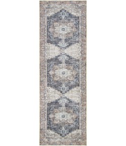 Livabliss Amelie AML2360 Ink Blue Medium Brown Area Rug 2 ft. 7 in. X 7 ft. 10 in. Runner