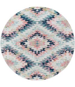 Livabliss Anika ANI1027 White Beige Area Rug 5 ft. 3 in. Round