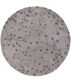Livabliss Athena ATH5055 Medium Gray Dark Brown Area Rug 6 ft. Round
