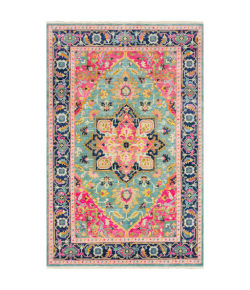 Surya Antique ATQ1015 Teal Bright Pink Area Rug 8 ft. X 11 ft. Rectangle