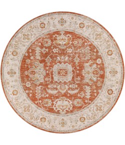 Livabliss Avant Garde AVT2317 Burnt Orange Mustard Area Rug 6 ft. 7 in. Round