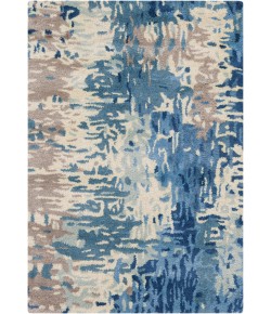 Surya Banshee BAN3342 Dark Blue Bright Blue Area Rug 10 ft. Square