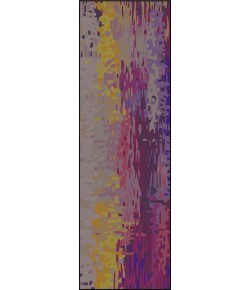 Surya Banshee BAN3344 Dark Purple Lime Area Rug 2 ft. 6 in. X 8 ft. Runner