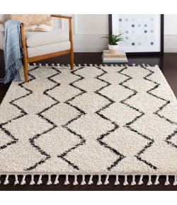 Livabliss Berber Shag BBE2303 Charcoal Beige Area Rug 7 ft. 10 in. Square
