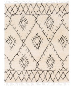 Surya Berber Shag BBE2305 Charcoal Beige Area Rug 7 ft. 10 in. X 10 ft. 2 in. Rectangle