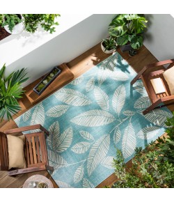 Livabliss Bodrum BDM2323 Aqua Taupe Area Rug 6 ft. 11 in. X 9 ft. Rectangle