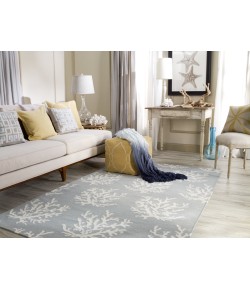 Surya Boardwalk BDW4010 Aqua Ivory Area Rug 2 ft. 6 in. X 8 ft. Runner