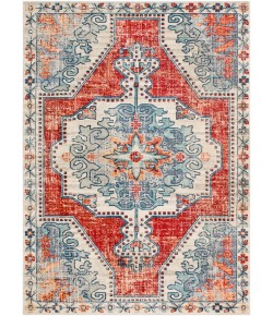 Surya Bohemian BOM2300 Bright Red Beige Area Rug 3 ft. 11 in. X 5 ft. 5 in. Rectangle