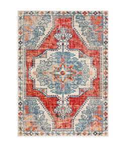 Livabliss Bohemian BOM2300 Bright Red Beige Area Rug 9 ft. X 12 ft. 9 in. Rectangle