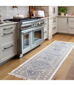 Surya Bursa BUR2301 Gray Charcoal Area Rug 2 ft. 6 in. X 8 ft. Runner