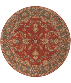 Livabliss Caesar CAE1007 Rust Charcoal Area Rug 6 ft. Round