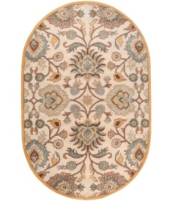 Livabliss Caesar CAE1012 Medium Gray Beige Area Rug 6 ft. X 9 ft. Oval