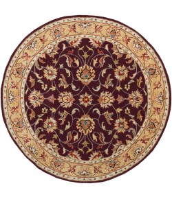 Livabliss Caesar CAE1024 Burgundy Khaki Area Rug 6 ft. Round