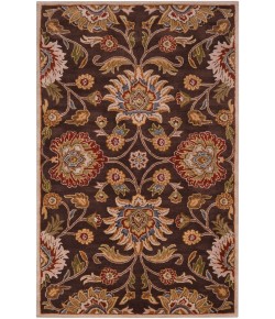 Livabliss Caesar CAE1051 Dark Brown Burnt Orange Area Rug 4 ft. Round