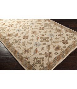Livabliss Caesar CAE1084 Khaki Dark Brown Area Rug 6 ft. X 9 ft. Oval