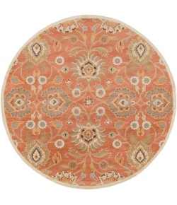 Livabliss Caesar CAE1107 Burnt Orange Khaki Area Rug 8 ft. Round
