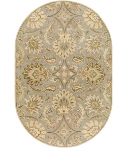 Livabliss Caesar CAE1111 Medium Gray Dark Green Area Rug 6 ft. X 9 ft. Oval