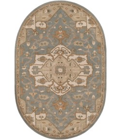 Surya Caesar CAE1144 Medium Gray Khaki Area Rug 6 ft. X 9 ft. Oval