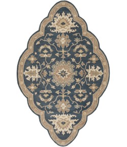 Livabliss Caesar CAE1154 Navy Tan Area Rug 5 ft. X 8 ft. Shaped