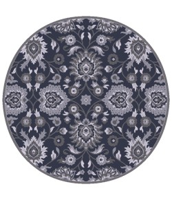 Livabliss Caesar CAE1191 Navy Charcoal Area Rug 6 ft. Round