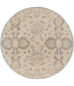 Livabliss Caesar CAE1192 Light Gray Khaki Area Rug 6 ft. Round