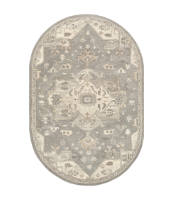 Livabliss Caesar CAE1196 Charcoal Taupe Area Rug 6 ft. X 9 ft. Oval